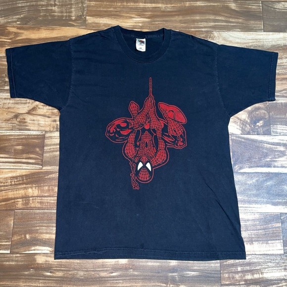 Vintage Marvel Spiderman 90s T-Shirt Men's Size L/XL Fruit Of The Loom Graphic - Picture 1 of 7